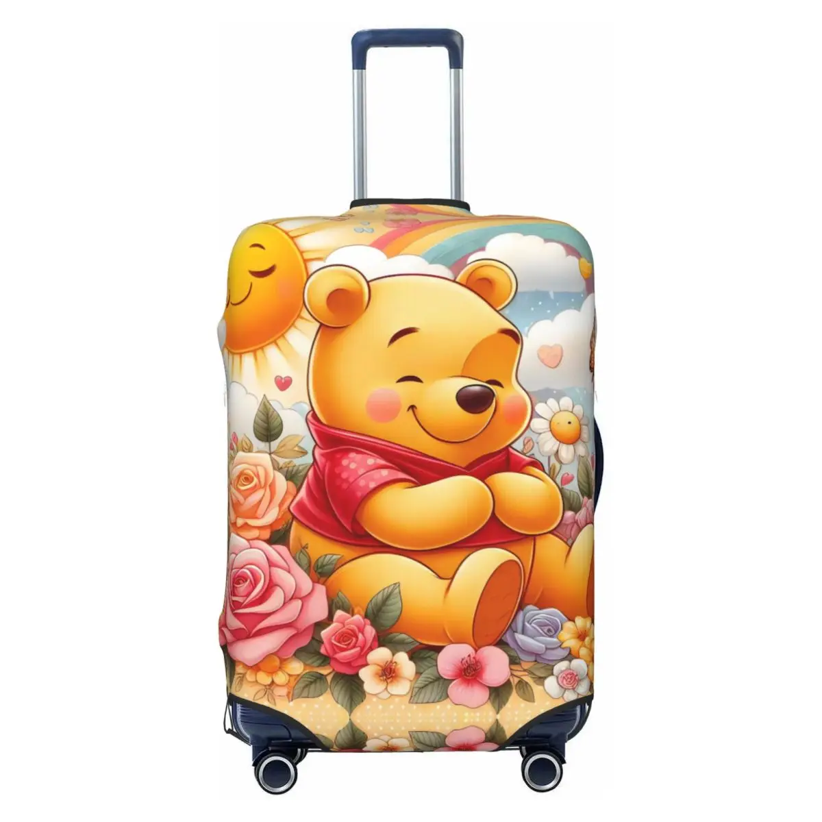 

Custom Winnie Pooh Kawaii Cartoon Travel Luggage Cover Elastic Yellow Bear Pattern Suitcase Cover Protector Fit 18-32 Inch