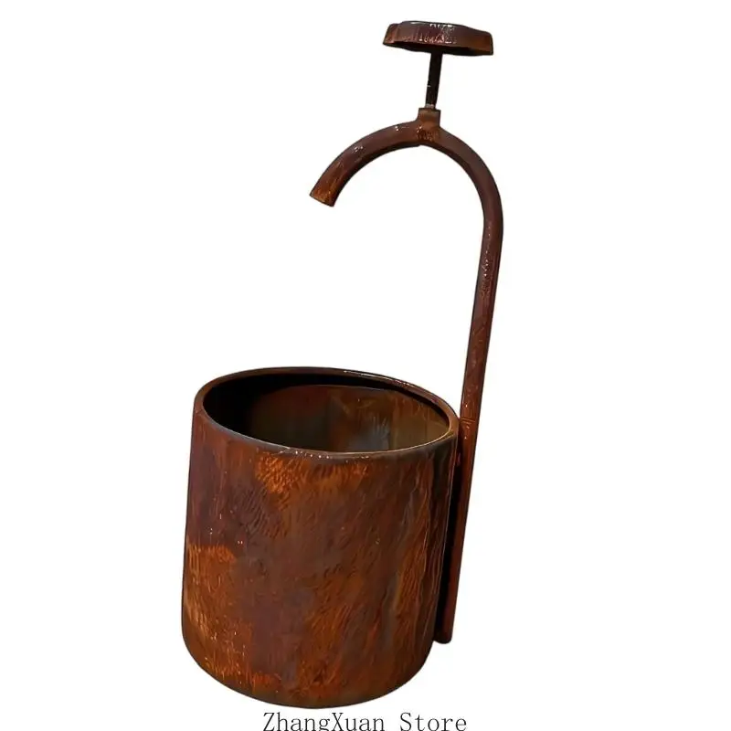 Metall-Blumentopf, antikes Brunnen-Design, Gießkanne, Pflanzgefäß, Blecheimer, perfekt für Hof- und Rasendekoration, 3 x – Detail 9