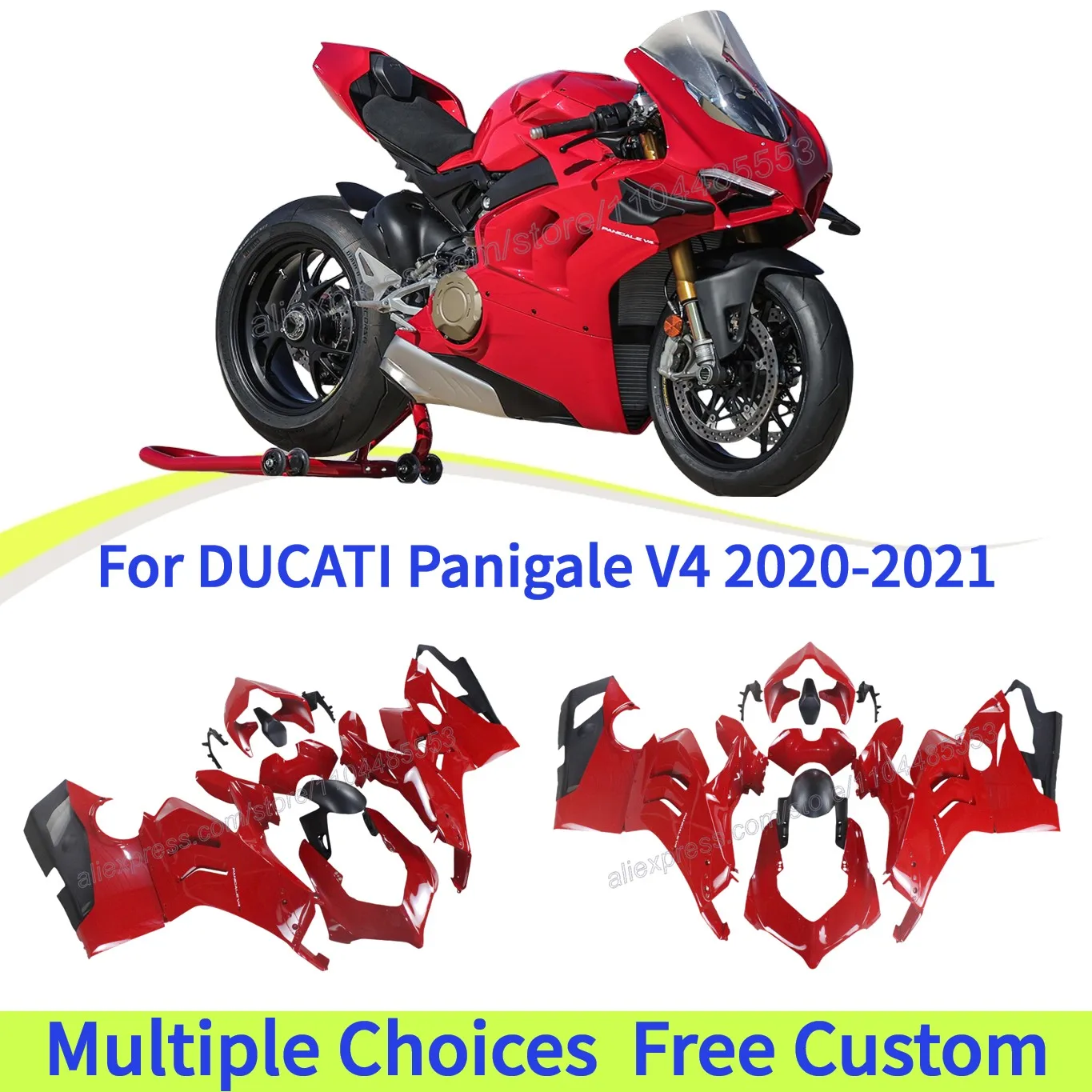 

Aftermarket Fairing kit for Ducati Panigale V4 V4S V4R 2020 2021 in red - Replacement Bodywork set