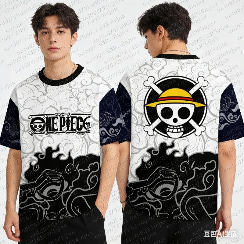 2026 One Piece Luffy Zoro Anime Football Sports Jersey Kids Cosplay Loose T-Shirt Adult Breathable Quick-Drying Sports Top