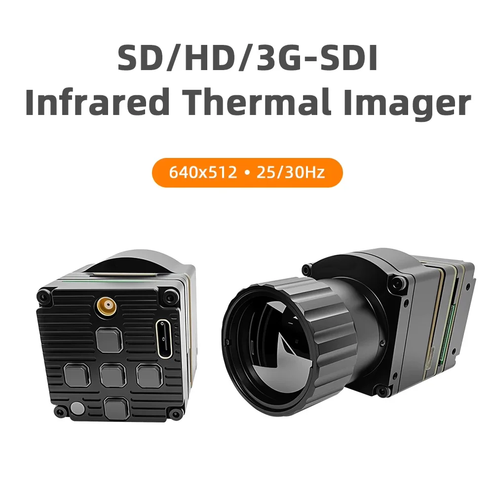 

640x512 25MM Lens 12um SDI+USB Output Industrial Infrared Thermal Imager, with Button, with lens, ASIC Solution, A1T-SDI