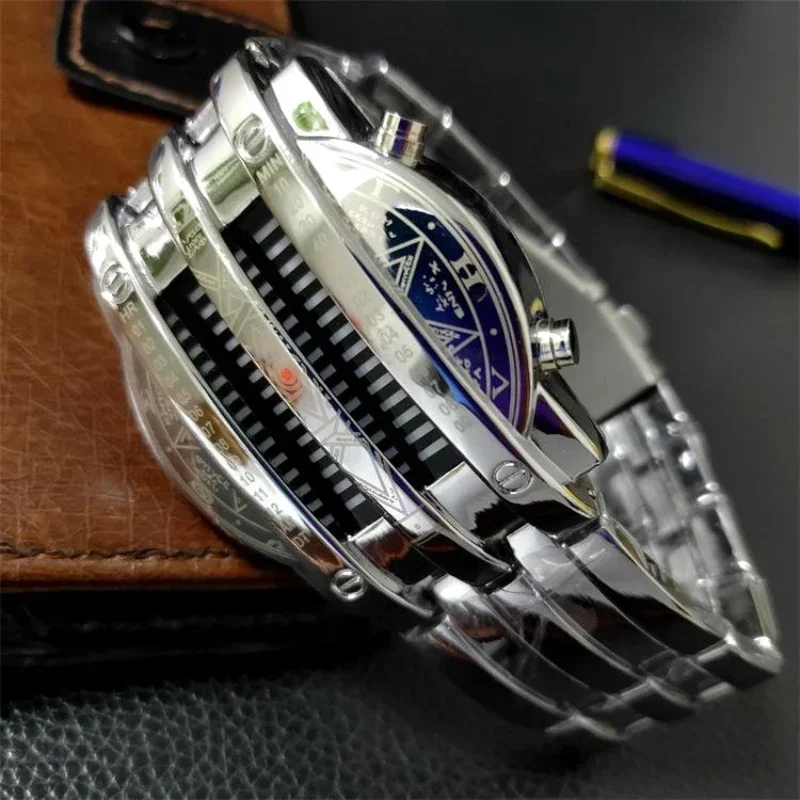 2024 Luxury Man Watches Fashion Popular Brand Sport Men Women Creative Stainless Steel LED Date Bracelet Watch Binary Wristwatch