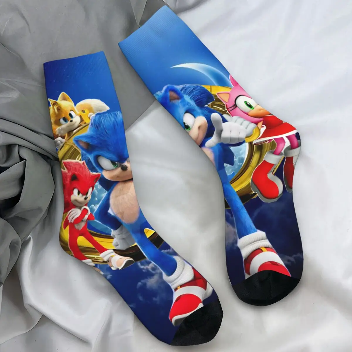 

Sonices Game Socks Blue Character Fashion Stockings Winter Anti Bacterial Men Socks Soft Pattern Skateboard Socks