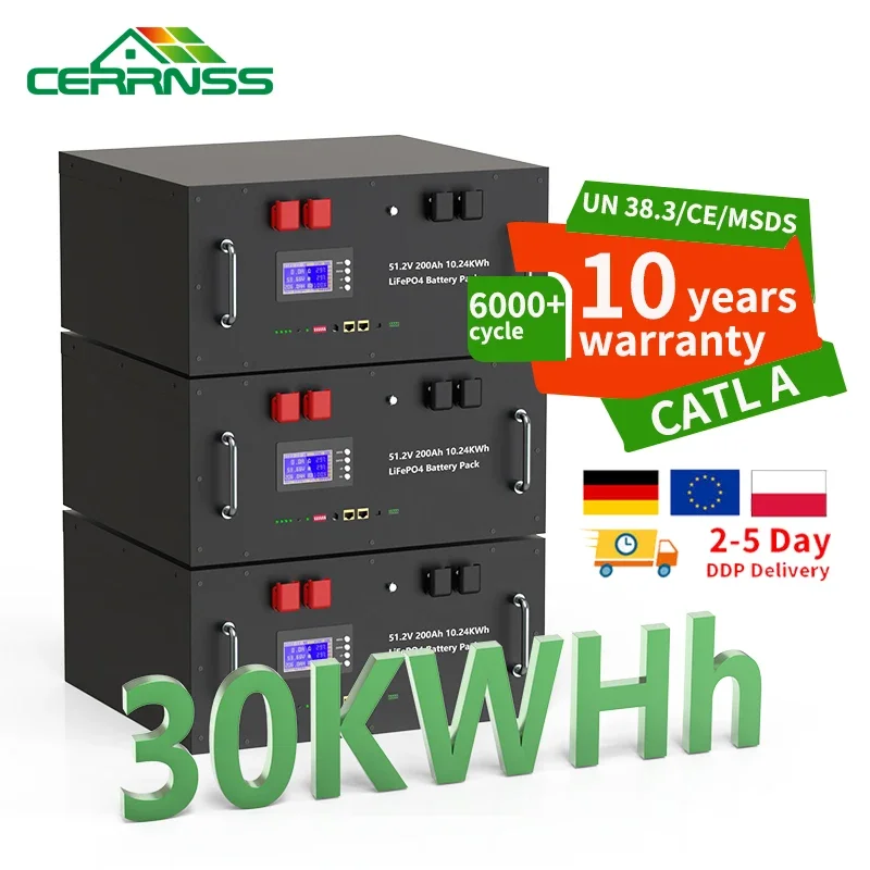 

CERRNSS Energy Storage Lithium Ion Battery Akku 20kw 30kw 40kw 51.2V 200ah 280ah 300ah 400ah 500ah 600ah 48V Lifepo4 Battery