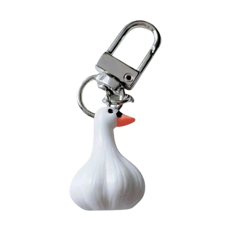 ZB91 Eye Catching Garlic Duck Keychain Fashionable Accessories Portable Key Holder Waterproof Keychain Unique Keyrings