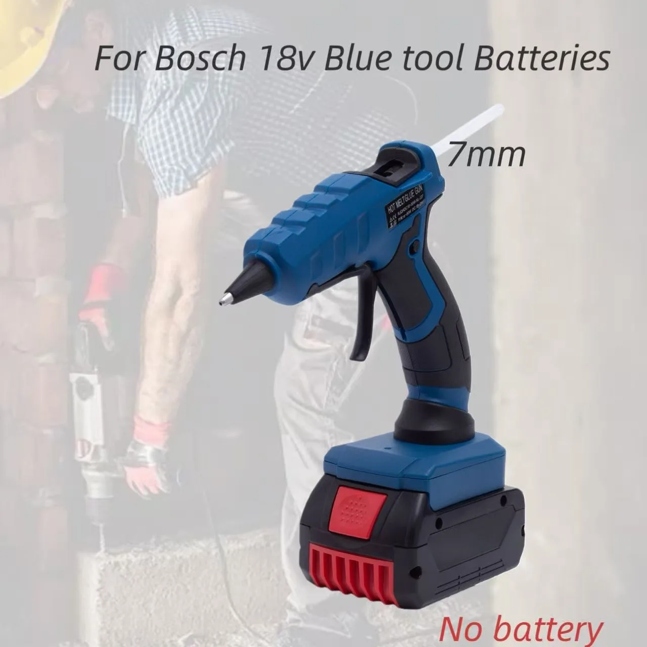 

65w 7mm Glue For Bosch Glue Gun 18v Cordless Heat Gun Bottom Bracket Tool w/Sticks Crafts DIY Tools(No Batter)