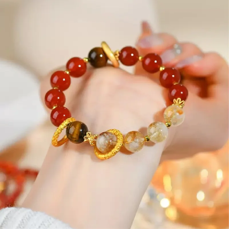 

Natural Agate Citrine Bracelet Original Design of Women's Fashion Bracelet