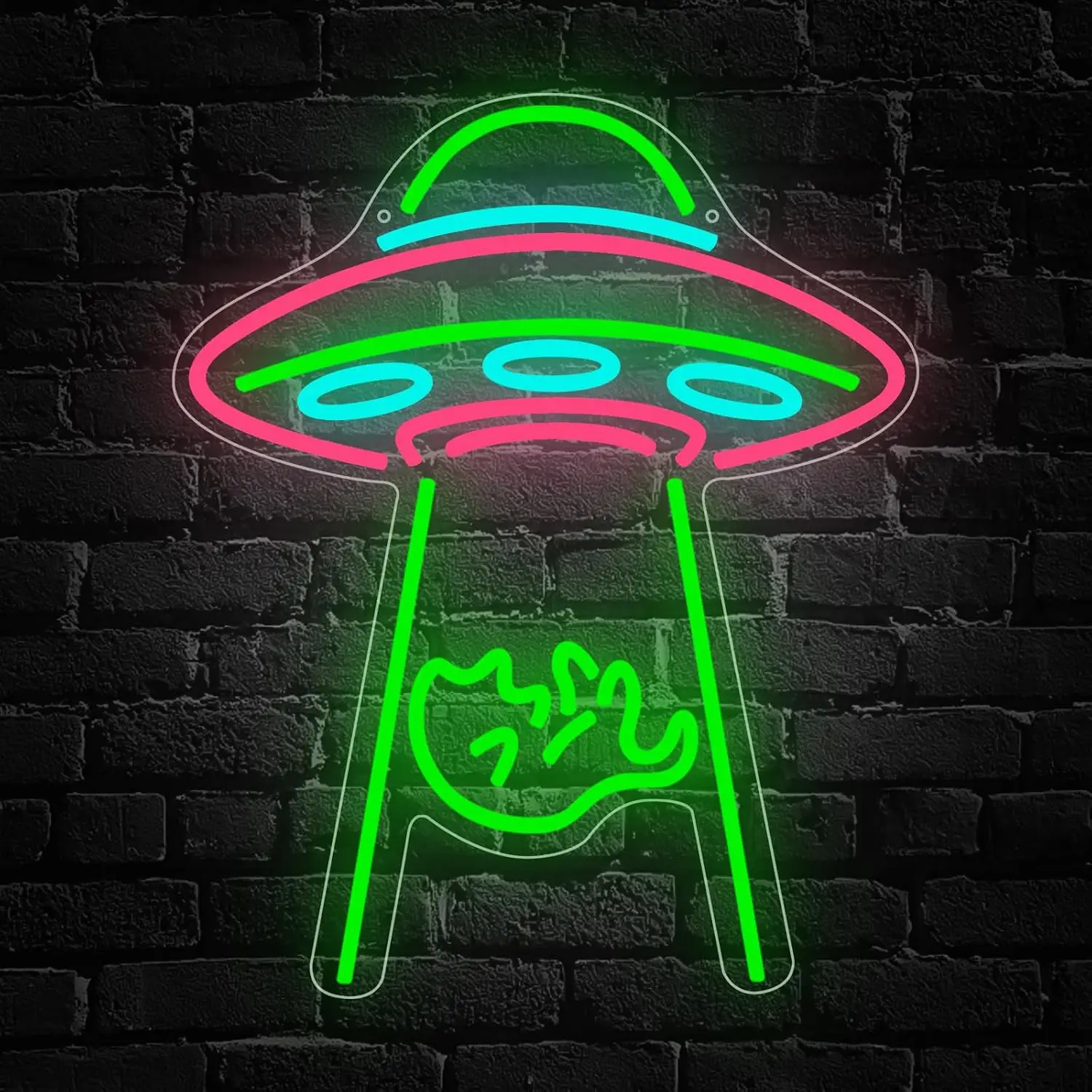 Multicolor UFO Alien Hand LED Neon Sign USB Wall Light Space Themed Neon Lamp Game Room Bar Teen Bedroom Aesthetic Decor Gift
