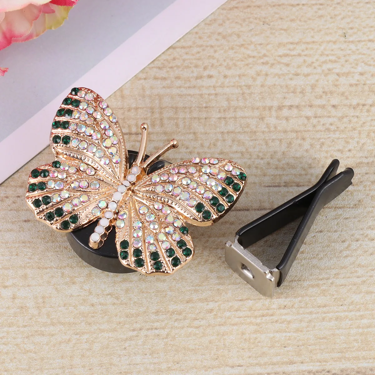 

Elegant Rhinestone Design Car Clip Perfume Solid Fragrance Vent Diffuser for Auto Dashboard Aromatherapy Decoration Home Office