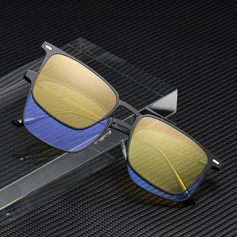 Metal 3 en 1 nuevo estilo imán Clip en gafas marco tendencia gafas de sol polarizadas para hombres 2022 gafas ópticas de ordenador UV400