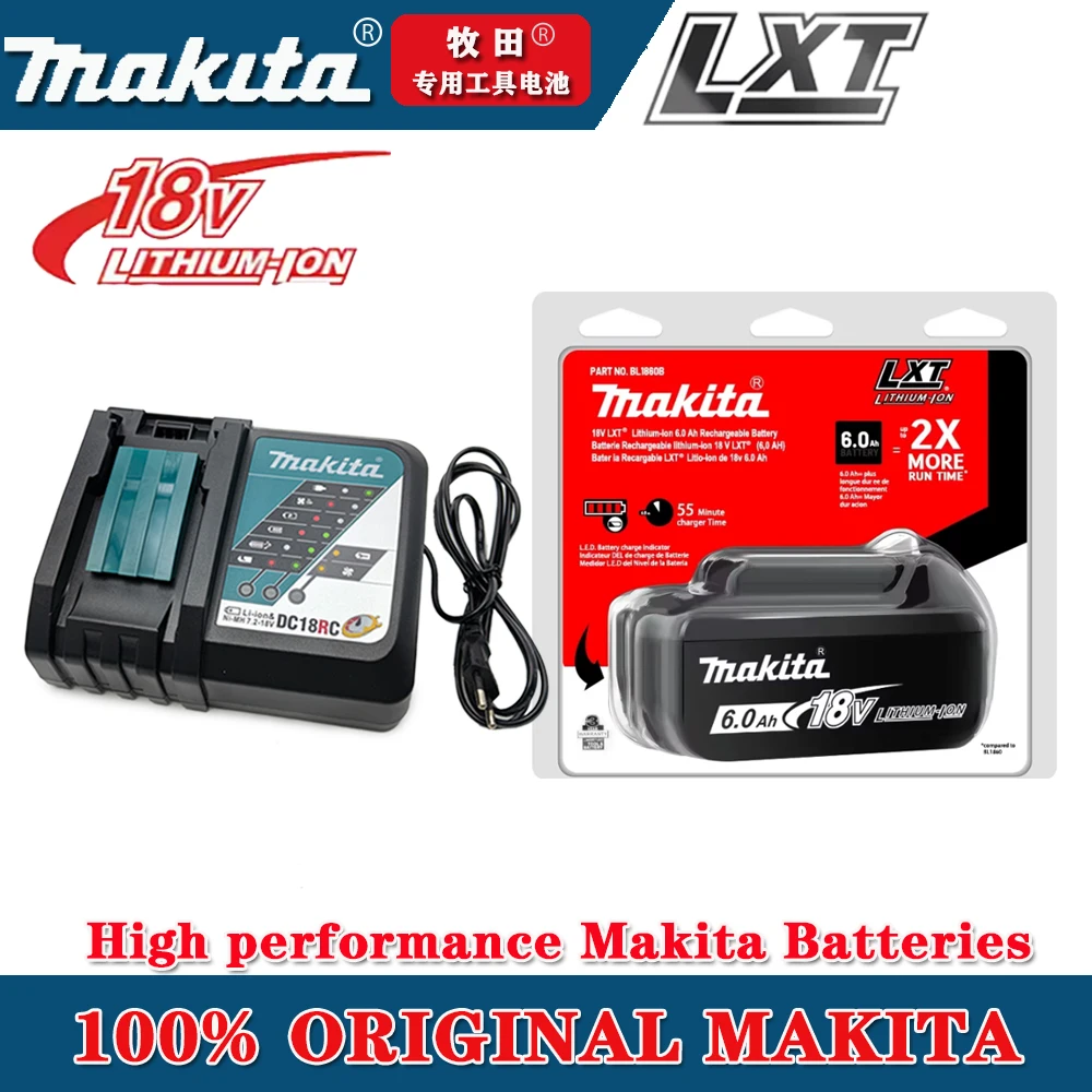 

Оригинальный аккумулятор Makita 18 В, 6000 мАч, BL1860 BL1850B BL1850 BL1840 BL1830B, литиевая аккумуляторная батарея Makita