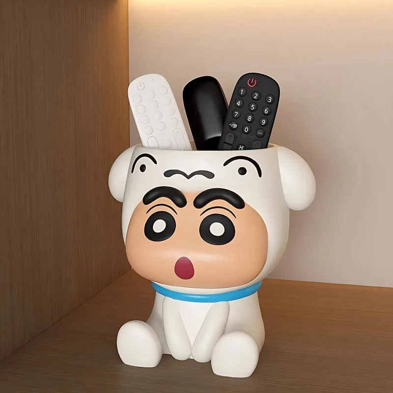 

Новый контейнер для ручек серии Kawaii Shinchan, креативная модель с мультяшным персонажем, емкость для хранения косметических кистей, милая настольная игрушка, подарок
