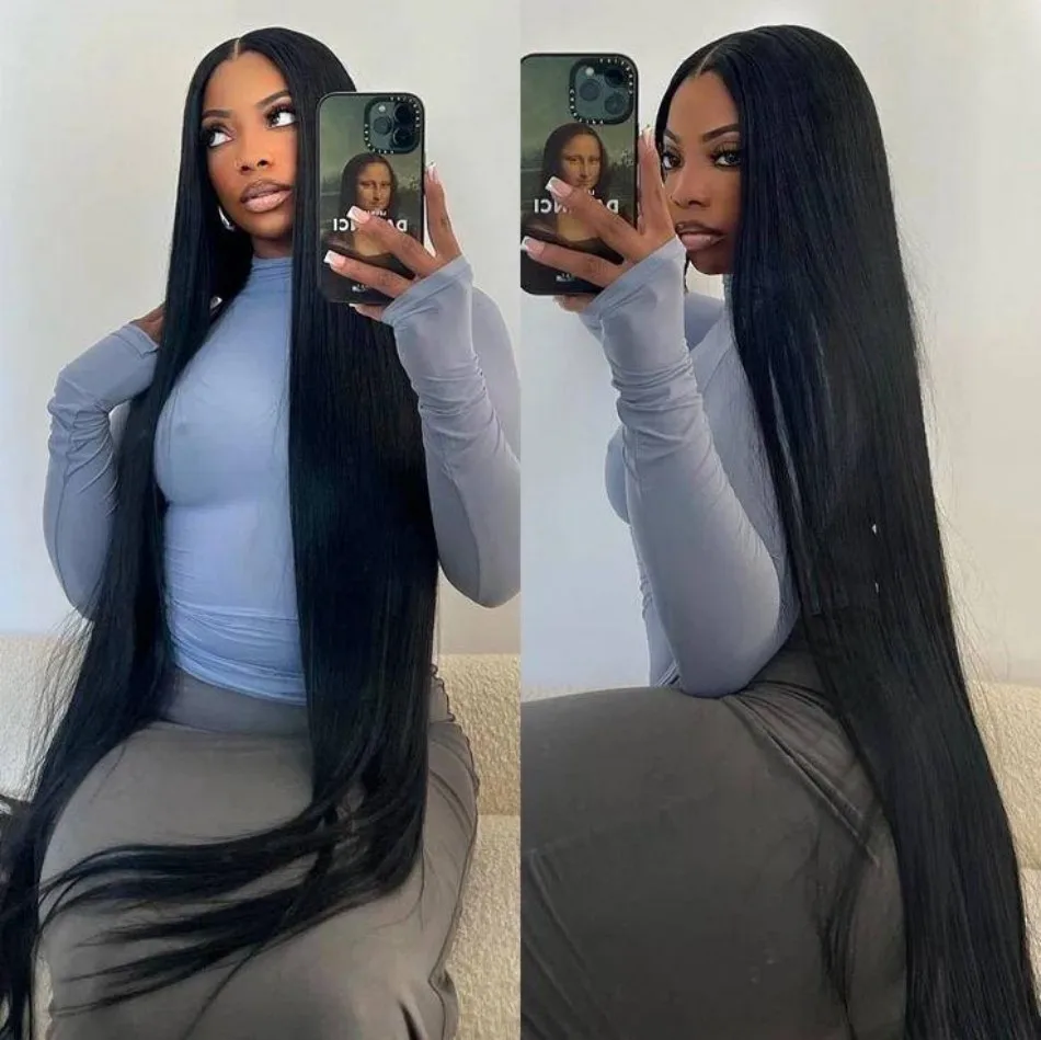 Straight Human Hair Wigs 13X6 Hd Lace Frontal Wig Glueless 5X5 Hd Lace Closure Wig 360 Full Lace Wig Brazilian 40 Inch For Women image 2