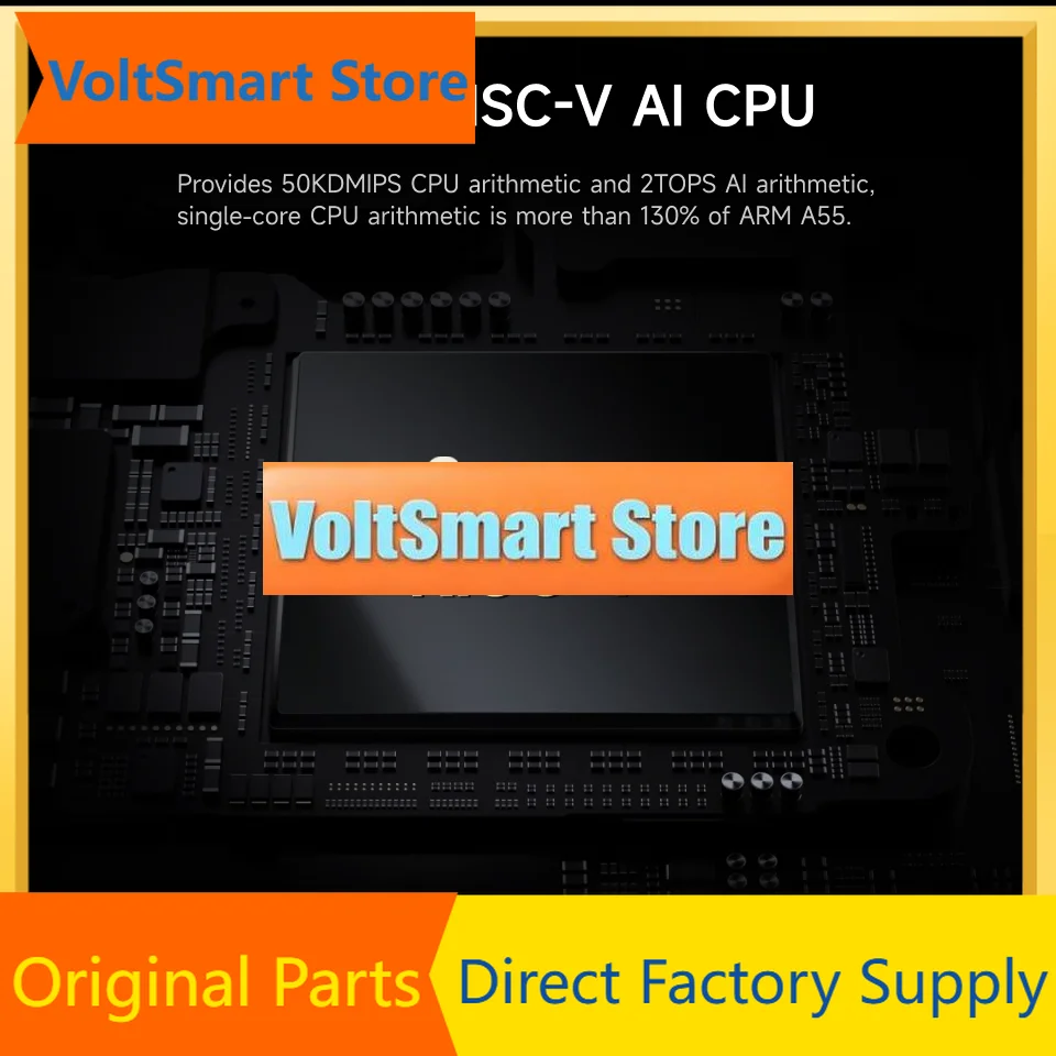 VoltSOrange Pi RV2 4GB RAM RISC-V AI Single Board Computer 2 TOPS NPU WiFi+BT5.0 Gigabit Ethernet SBC M2 NVMe SSD Development Bo