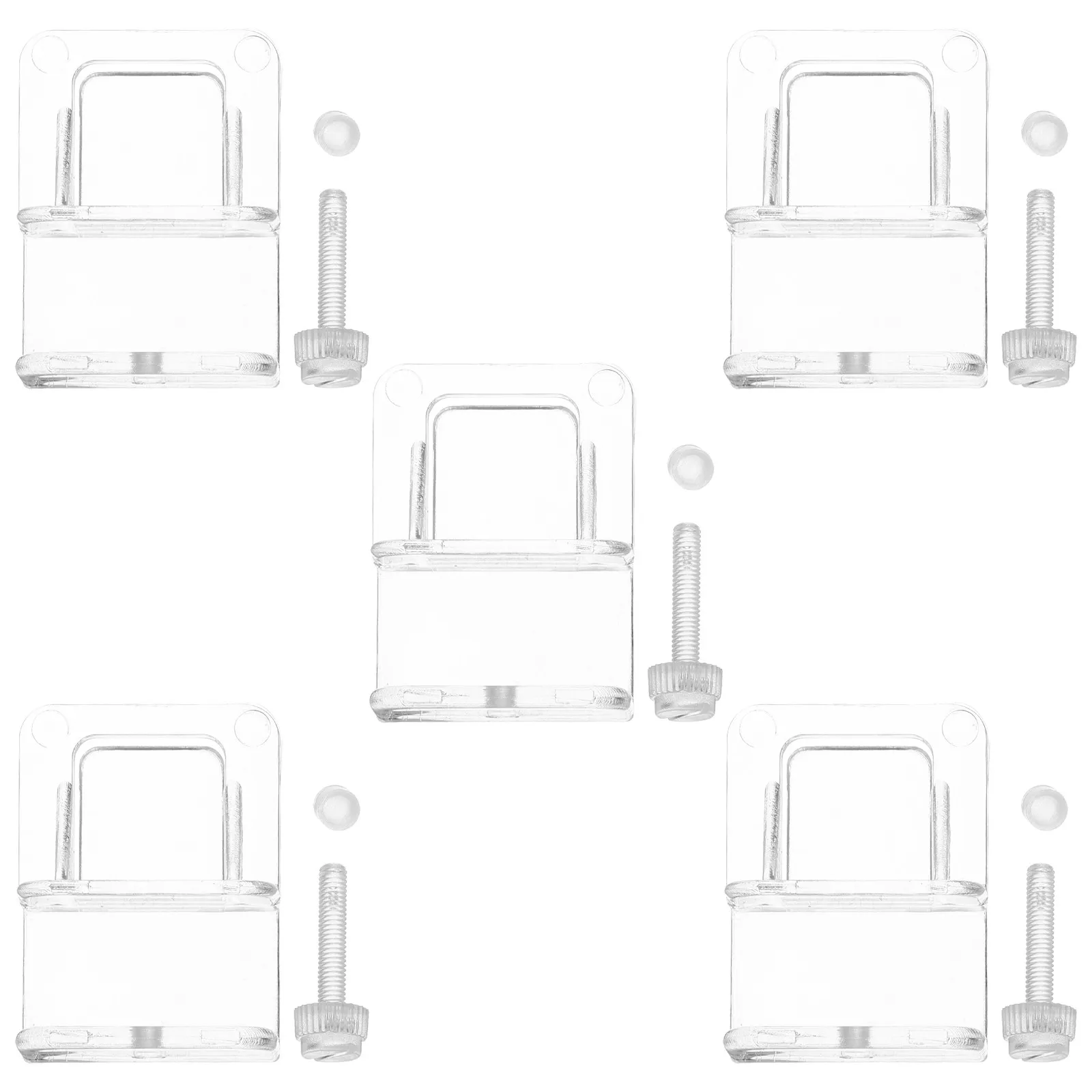 5pcs Aquarium lid Clips Adjustable Glass Cover Clamps with Screws for 0-20mm Thick Fish Tank Hood Screen Rimless Aquarium Top