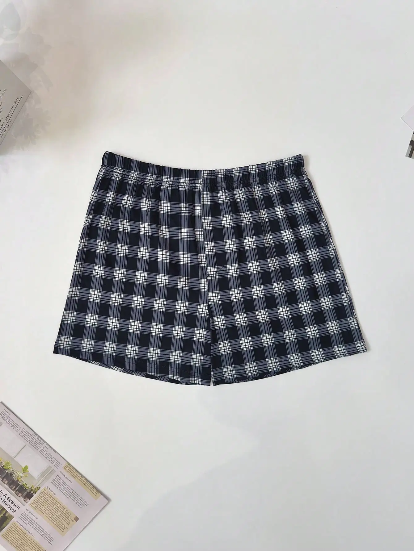 

Мужские повседневные шорты-боксеры в клетку, 4 шт., свободные, дышащие, с эластичной резинкой на талии, летние