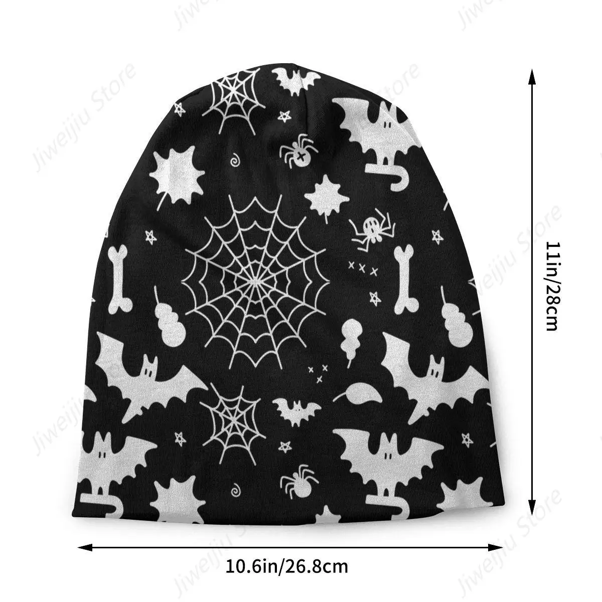 Halloween Skullies Beanies Caps Bats Spider Web Thin Hat Autumn Spring Bonnet Hats Men Women's Unisex Ski Cap