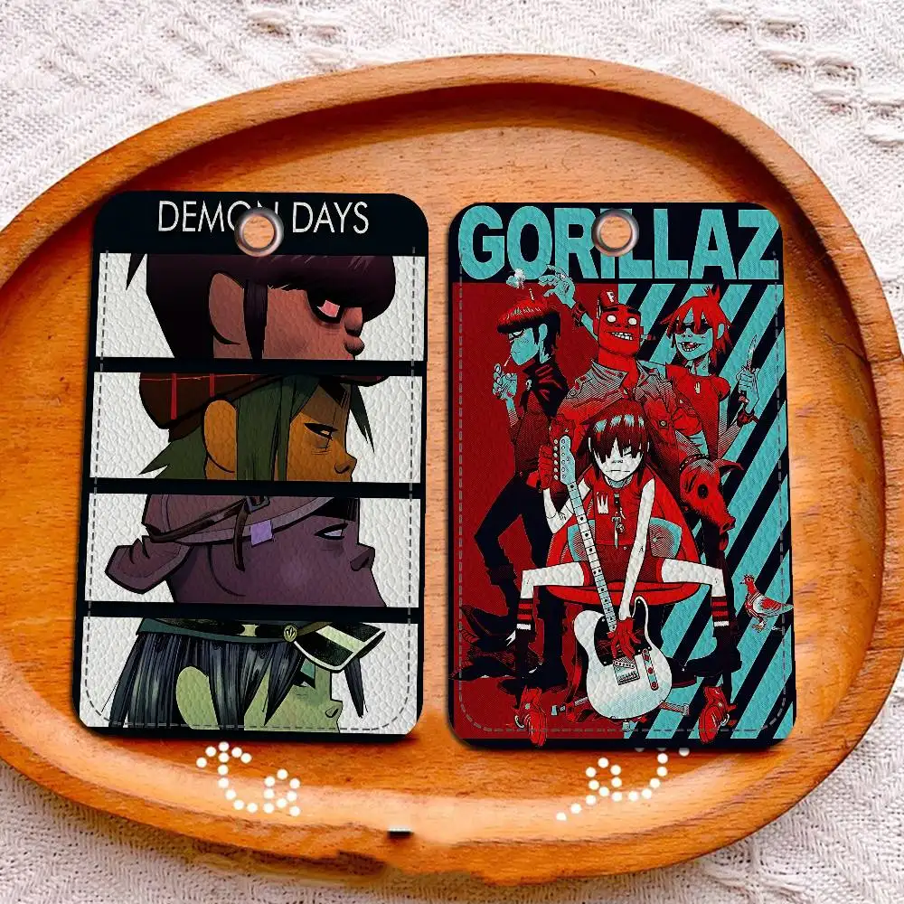 

Ретро музыкальный Gorillaz 1 шт., держатель для карт из искусственной кожи, брелок для ключей, дверной замок, бирки доступа, чехол для удостоверения личности, брелок для карт
