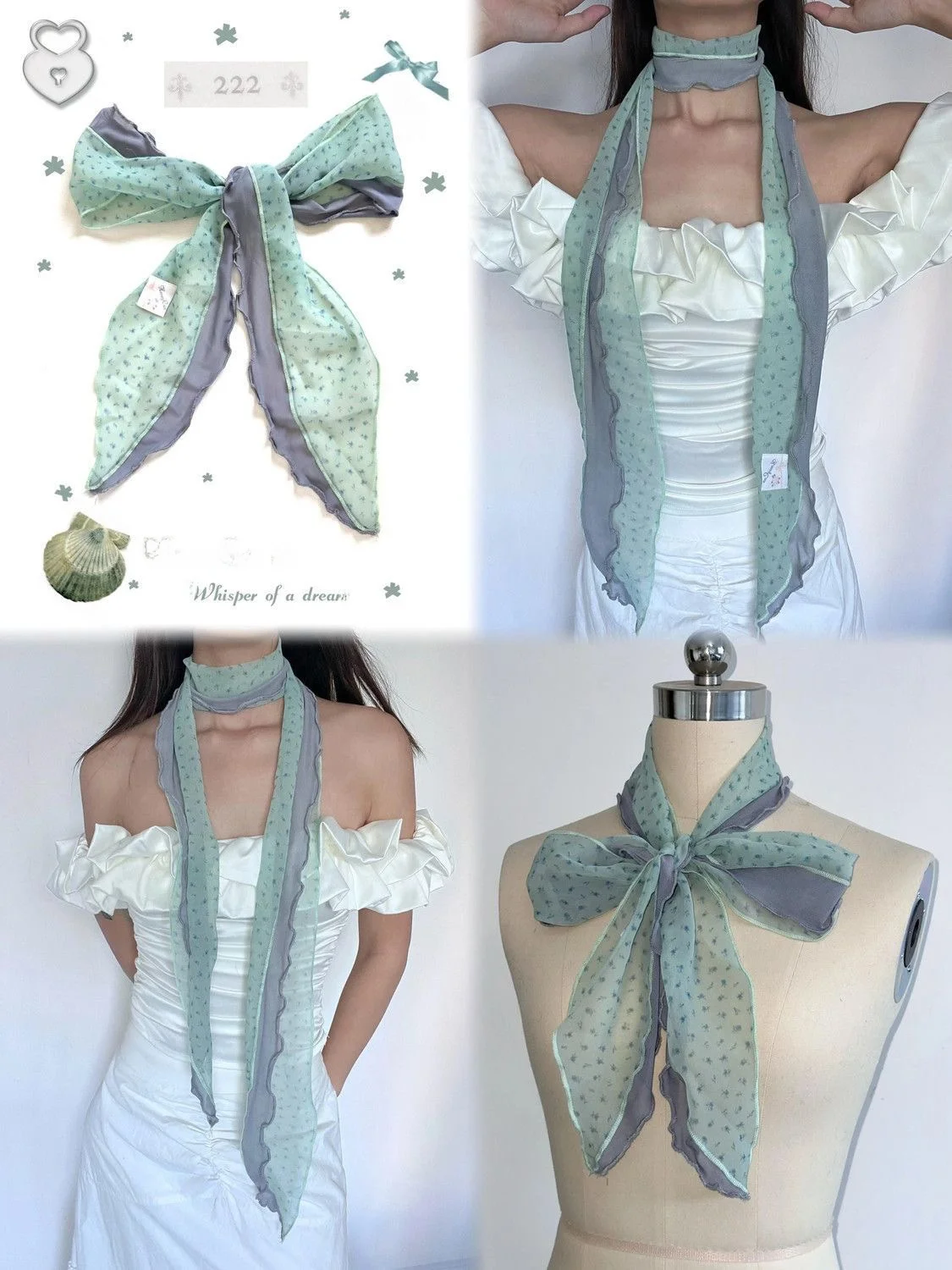 cinto-de-lenco-decorativo-freetr-sea-secret-com-renda-e-patchwork-estilo-coreano-y2k-padrao-de-bolinhas-versatil-para-o-v
