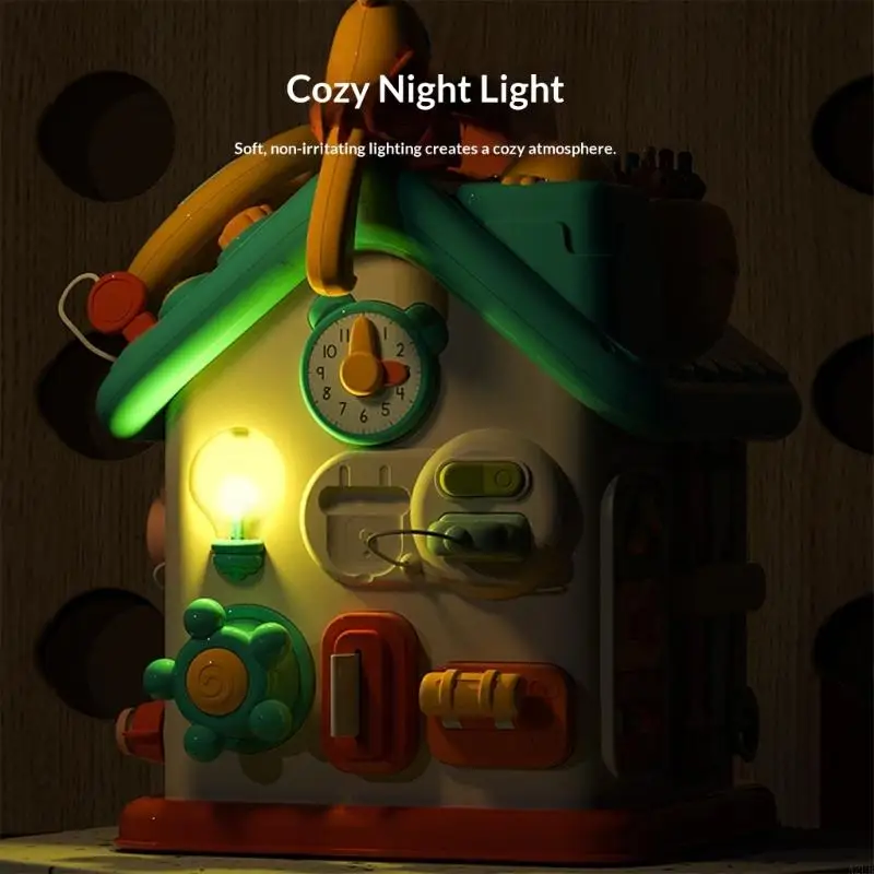 Bezpieczny plastik ABS 6-stronny ruchliwy dom zabawka z muzyką odgłosy zwierząt promowanie umiejętności słuchowych wczesna nauka