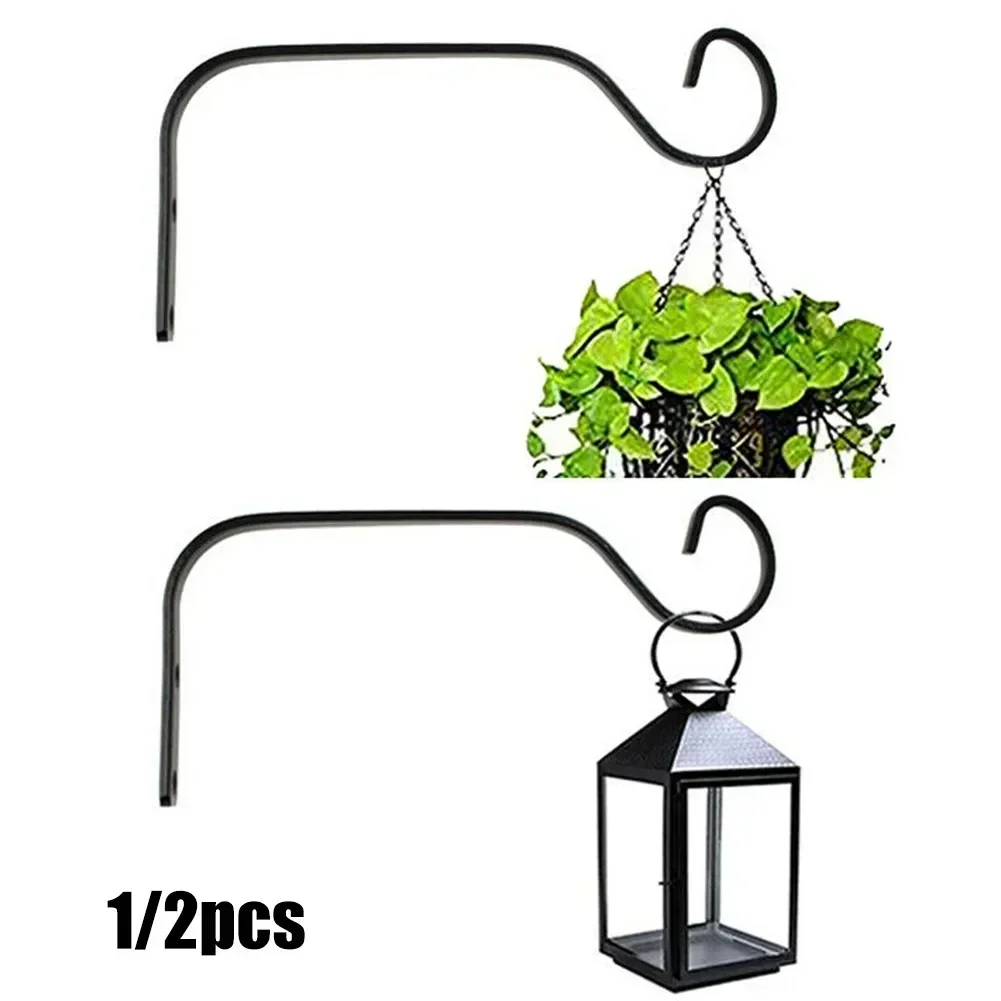 1/2PCS Flower Pot Hook Metal Hanging Basket Brackets Garden Plant Hanger S-shape Flower Pot Hook Garden Wall Decoration