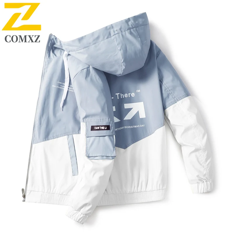 

​Men Outdoor Sports Casual Jacket American style Autumn ​Spring Hooded Workwear Waterproof Windproof Functional Fit Camping Coat