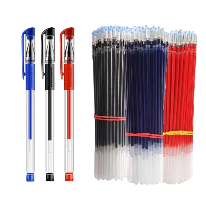 

Gel Pen Pack Neutral Pen Handles Refill Rod 0.5mm Bullet Tip Black Blue Red Ink Ball Pen Signing Pen Office Student Stationery