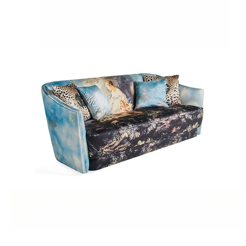 Light luxury, high-end leather fabric double sofa