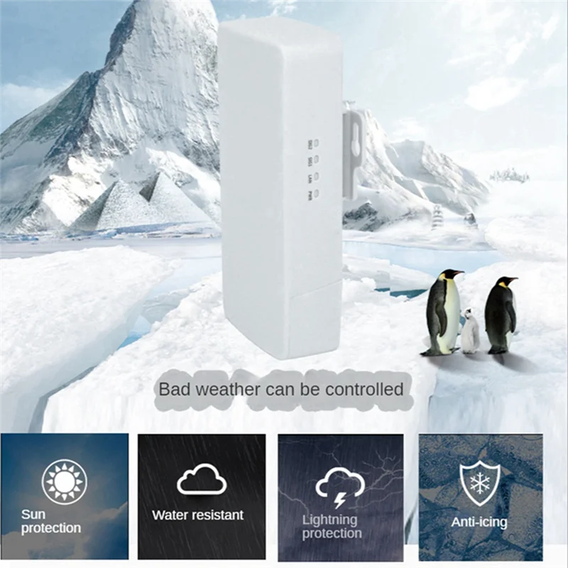 2Pcs Outdoor Wifi Router 2.4G 300Mbps Repeater Wifi Wireless Bridge Router 1KM Long Range Wifi Extender 24V POE EU Plug