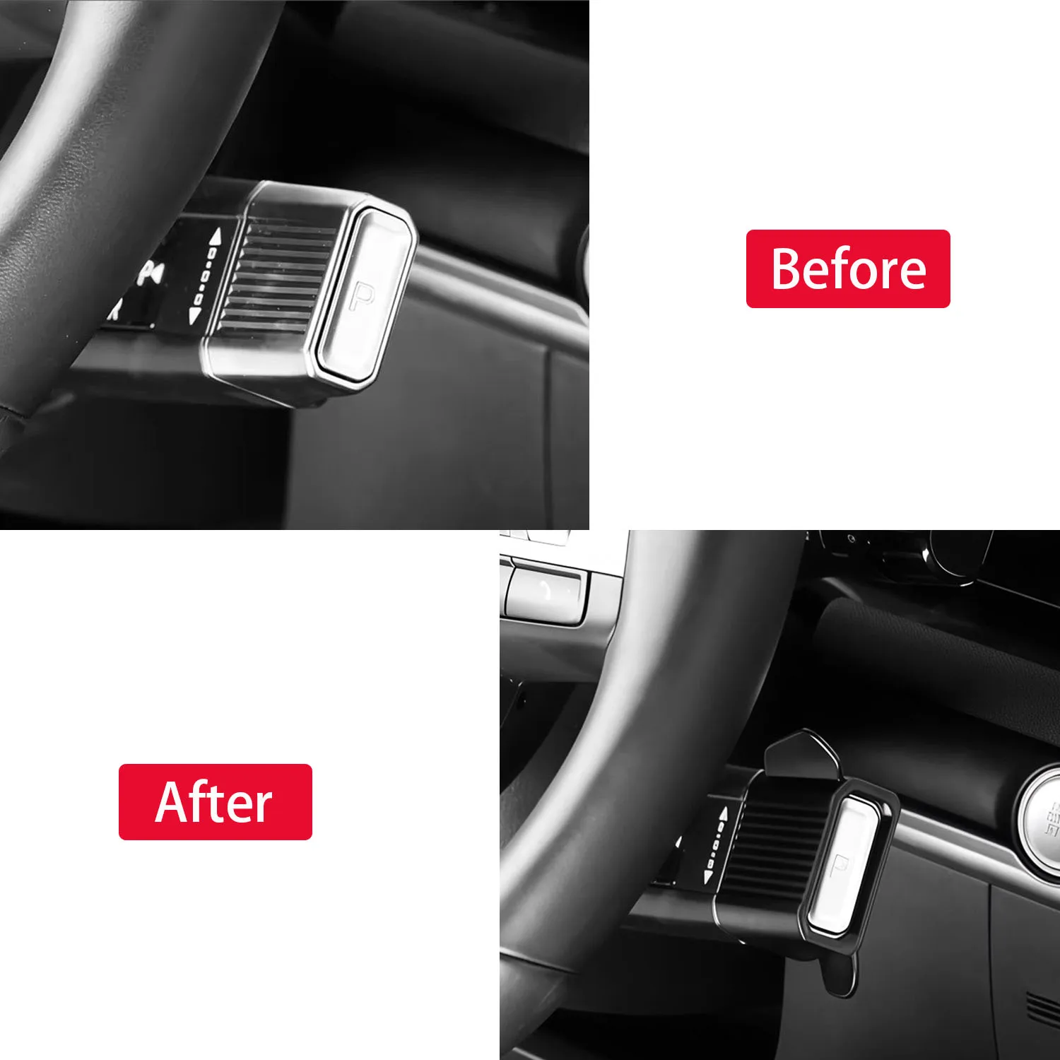 Für Hyundai Tucson/ Kona/ Sonata/ Santa Fe 2024-2026 Lenkrad P-Gangschaltknauf-Abdeckung Innenraum-Auto-Styling 1 Stück – Detail 2