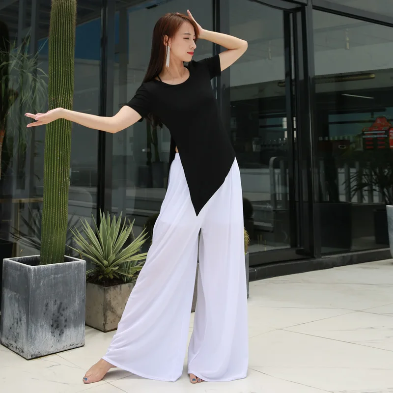 Moderne zomerdans T-shirt voor dames Top Korte mouwen Volwassen klassieke danspraktijkkleding Yoga Modern dansen