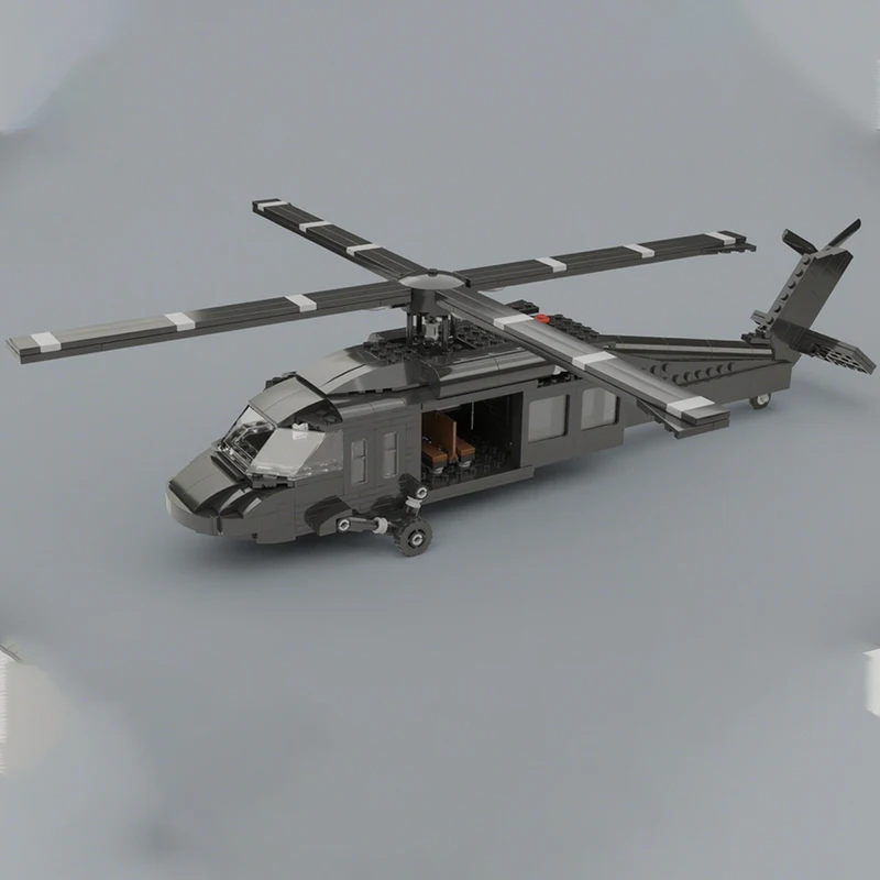 

545PCS MOC Creative Model Black Hawk Helicopter Technology DIY Assembly Bricks Display Birthday Gift Collectible Decoration Home