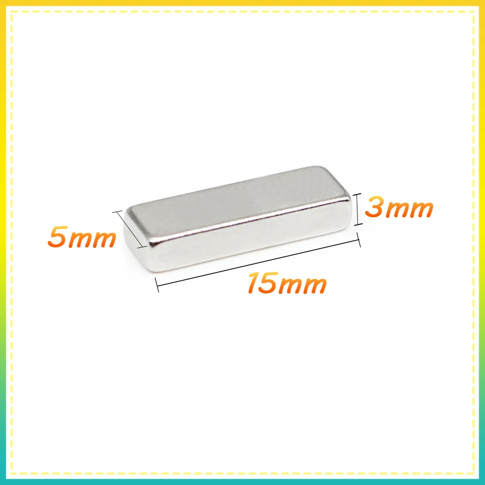 10/20/50/100/150/200/300PCS 15x5x3 Quadrate Small Magnets N35 Block Rare Earth Neodymium Magnet 15x5x3mm Permanent Magnet 15*5*3