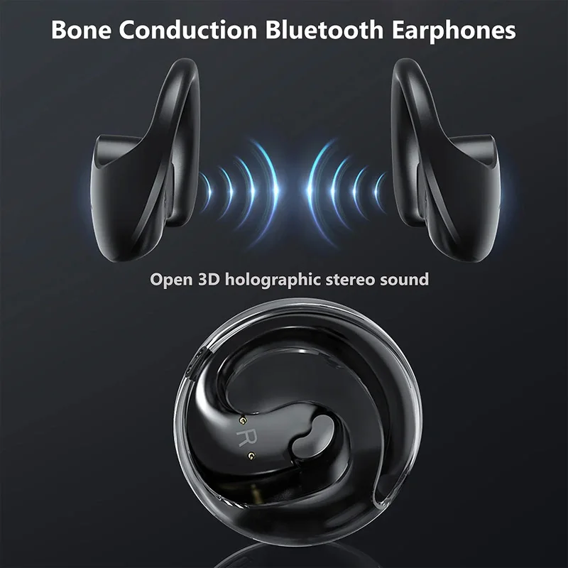 OWS Headphones Bone Conduction Earphone Open Ear Sports Bluetooth Headphones Wireless Earbuds With Noise Cancellation