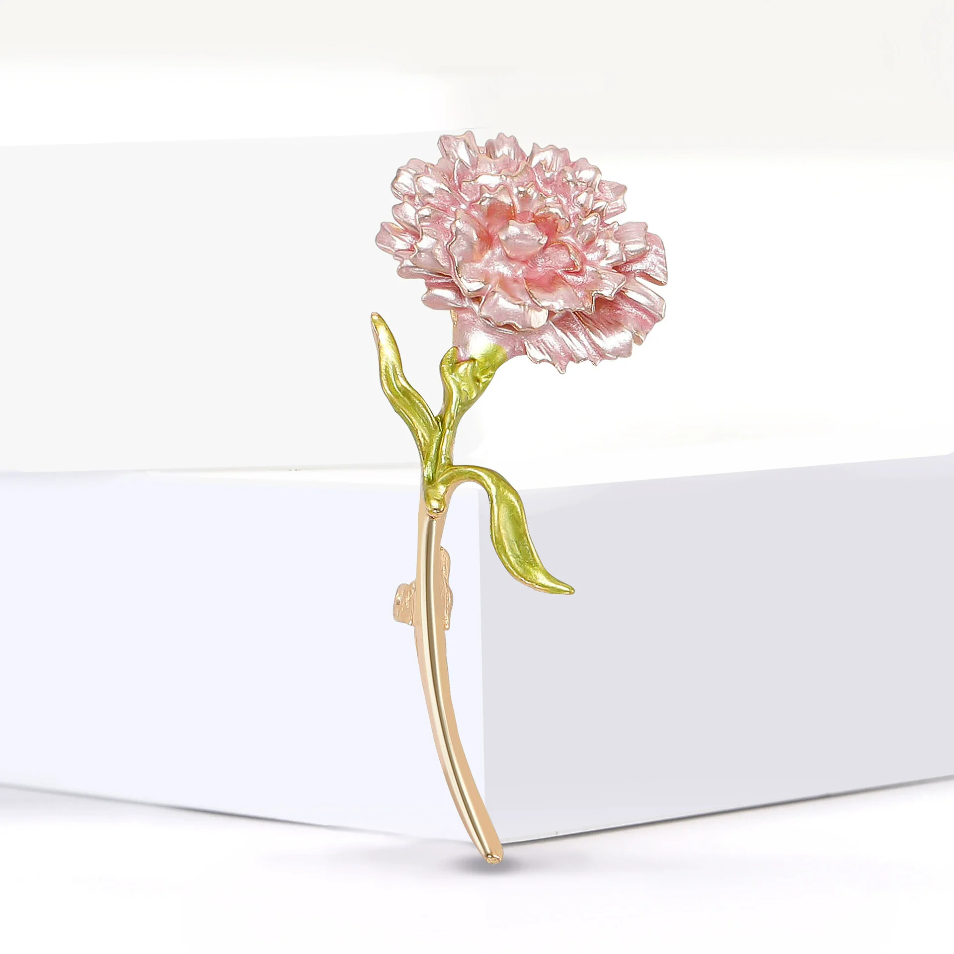 Carnation Brooch Sophisticated Lapel Pin Elegant Alloy Enamel Carnation Flower Brooches Dripping Oil for Women for Parties