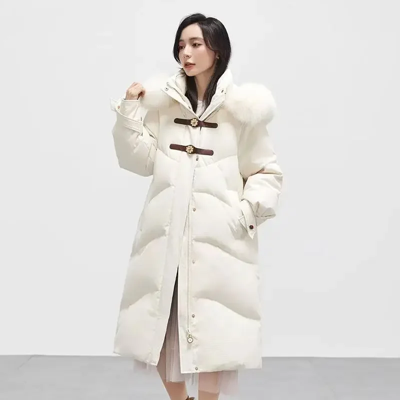 2026 New Winter Women's Down Cotton Jacket Windproof Commuting Long Jacket