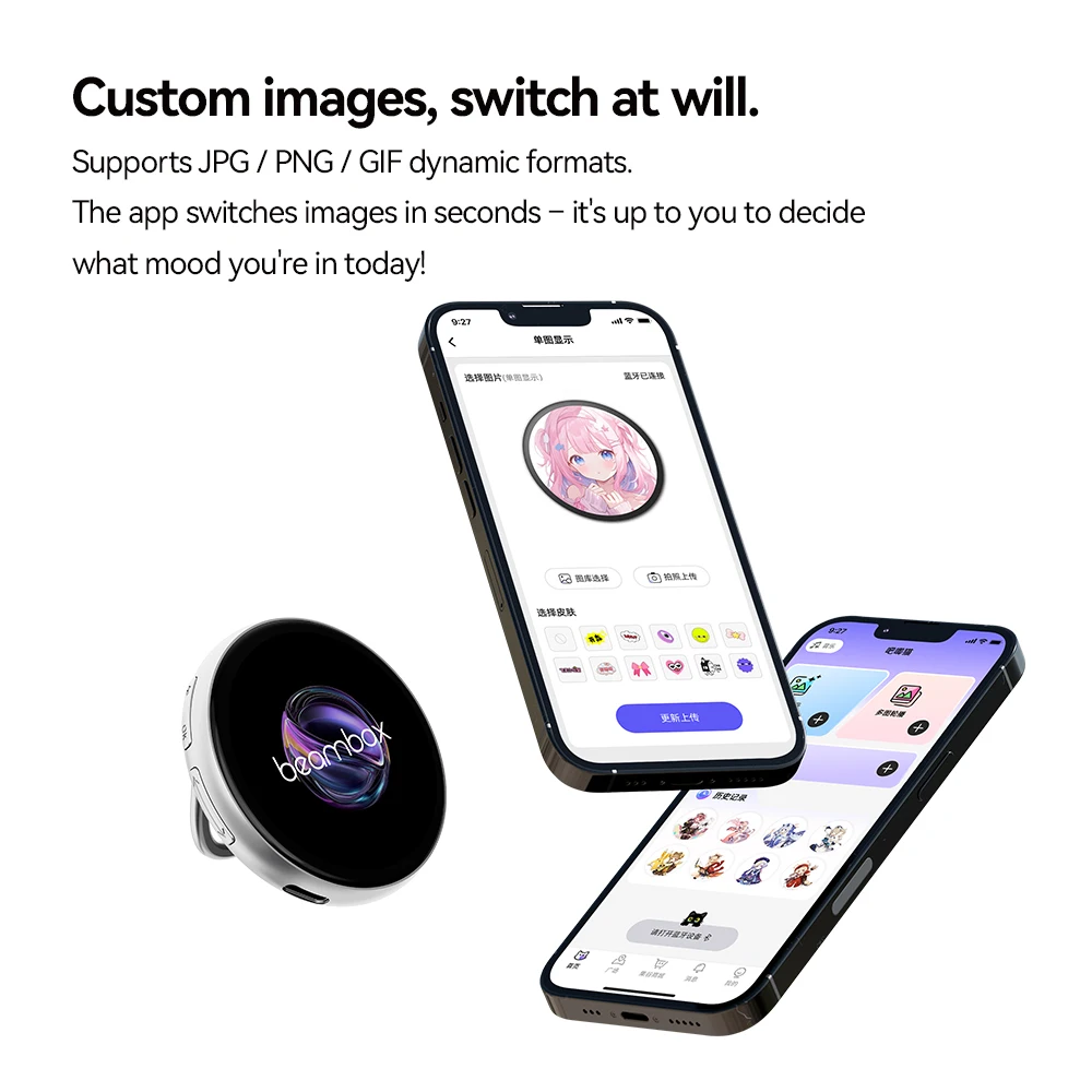 Dynamic Electronic Display Outdoors Small Pendant Fashionable Two-Dimensonal Badge Digital Show Sceen Home Decor