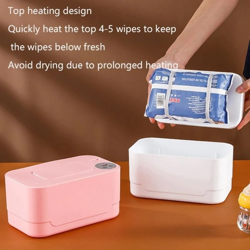 Newborns Baby Wipes Warmer Wet Towel Dispenser Diaper Napkins Heating Box Warming Machine with Night 15UB