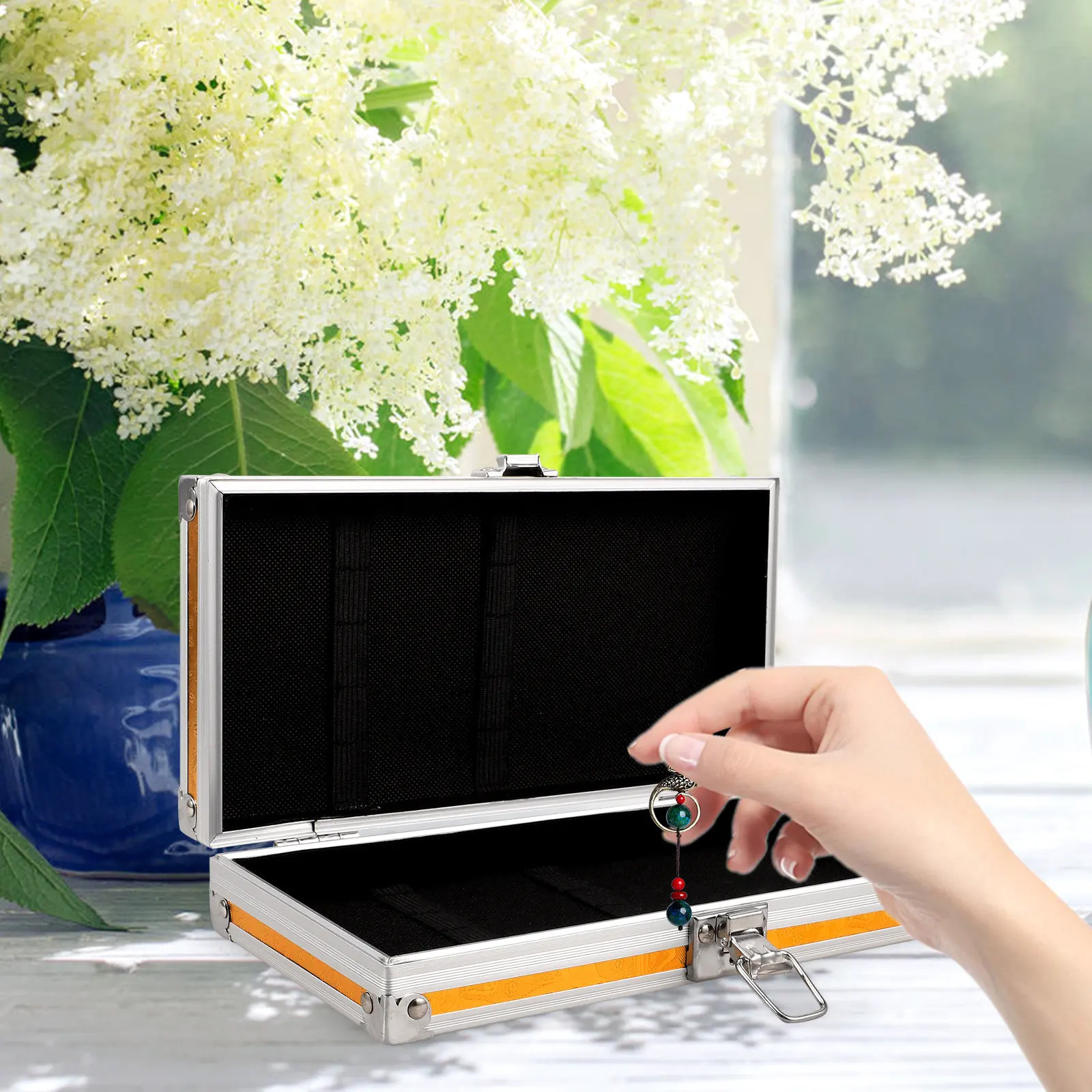 Aluminum Alloy Tool Box Sturdy Portable Case Multifunctional Storage Holder Handheld Travel Organizer Technicians Tool Case