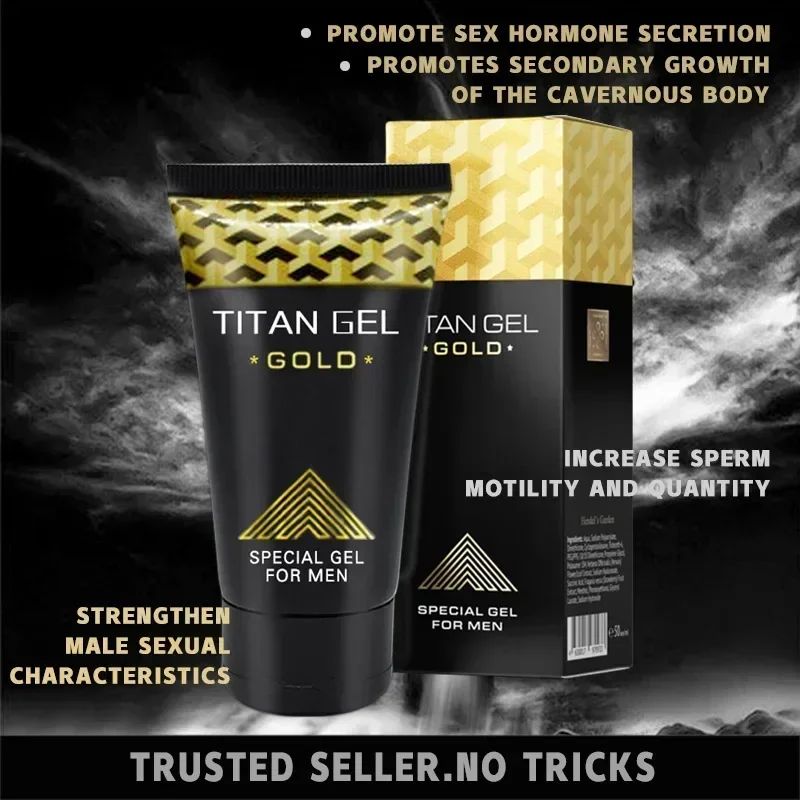 Original 1 ชิ้นน้ํามันหอมระเหย Titan gel gold, ครีมขยายอวัยวะเพศชาย, ครีมนวดอวัยวะเพศชายสําหรับผู้ใหญ่