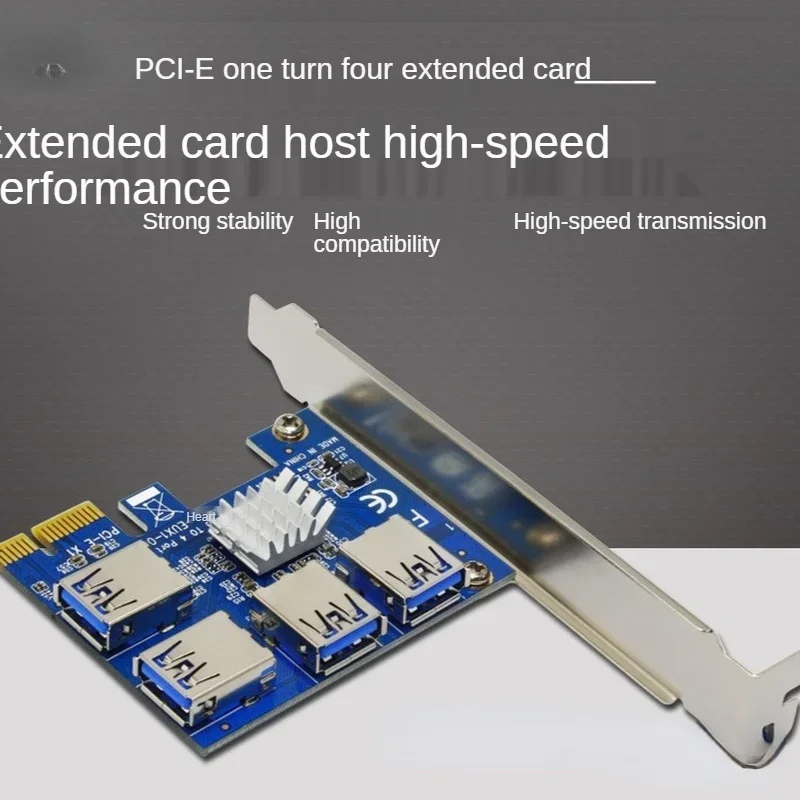 

PCIE To PCI-E Adapter 1 Turn 4 PCI-Express Slot 1x To 16x USB 3.0 Mining Special Riser Card PCI E Converter for BTC Adapters