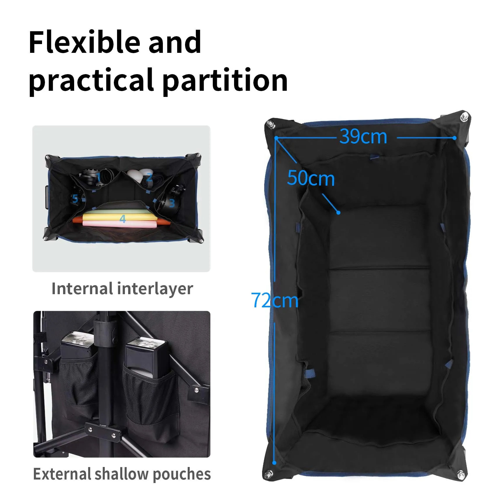 Selens Folding Outdoor Cart Beach Wagon with Big 360 Universal Wheels Storage bags for Photography Camping and Picnic