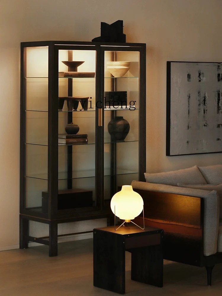 

XL Nordic Retro Wabi-Sabi Solid Wood Glass Display Cabinet