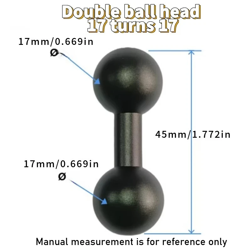 17/20/25mm Aluminum Alloy Double Ball Head Connecting Rod - Portable Motorcycle Camera Installation and Transfer Accessories