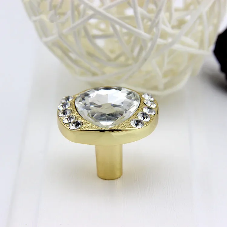 Shiny Crystal Knobs / Glass Dresser Knobs Drawer Handles Gold/silver Clear Kitchen Cabinet Pulls Kids Knobs