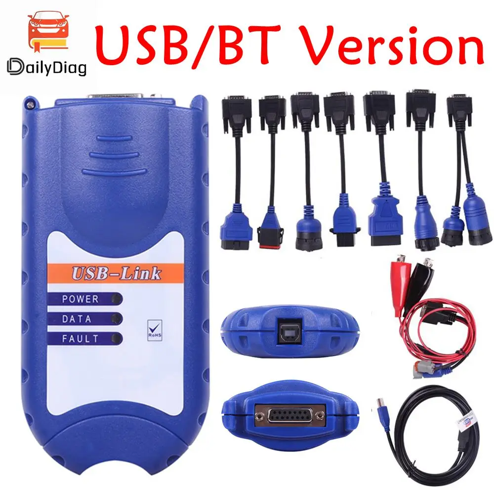 NEXIQ USB LINK Truck Diagnostic Tools for Caterpillar for Cummins Heavy Duty Truck Scanners NEXIQ-2 Bluetooth/USB Version