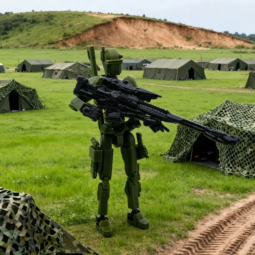 En stock Figura de acción del equipo de tortuga negra Lucky 13 impresa en 3d - Modelo de juguete para regalo completamente articulado