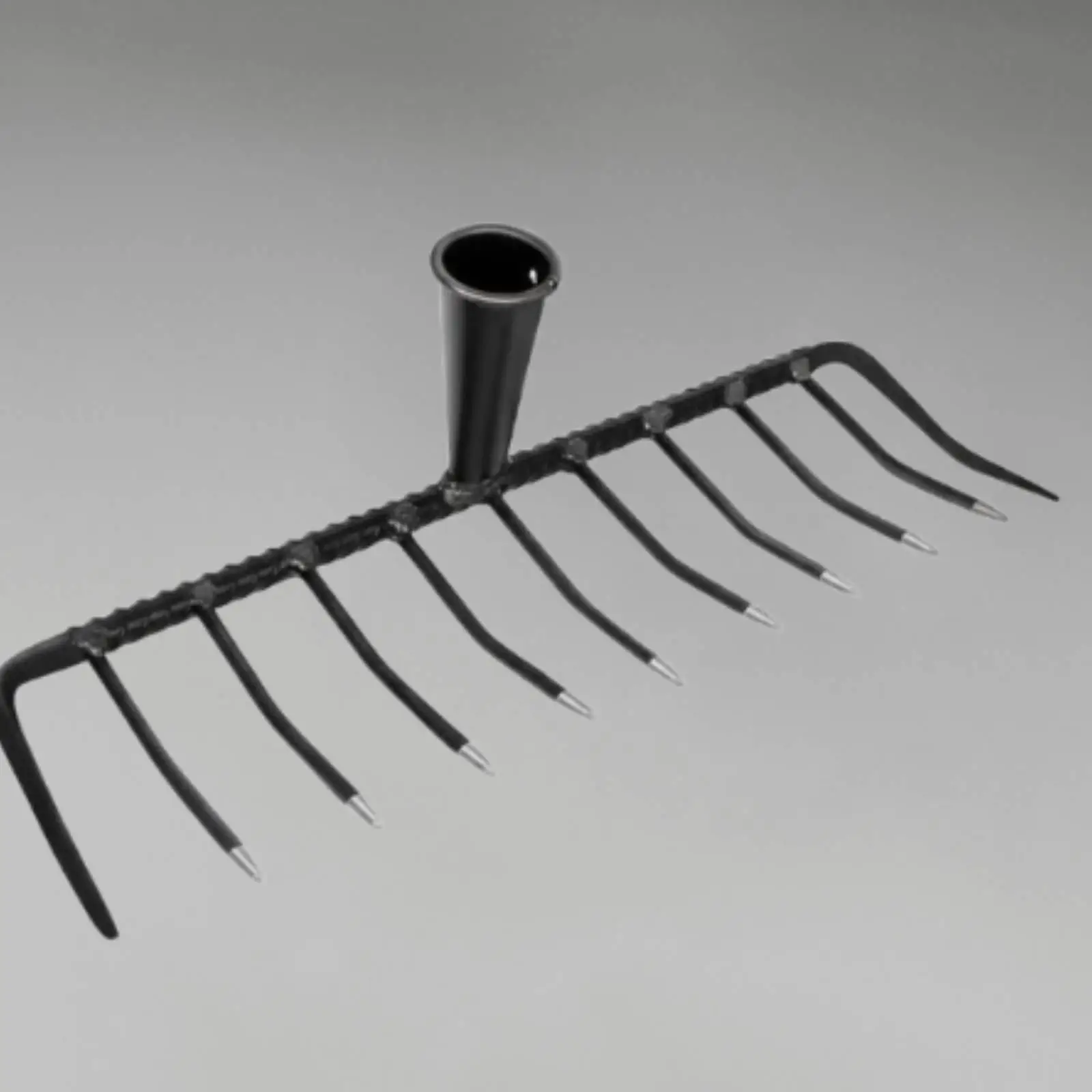 Manganese Steel Soil Rake Nine Tooth Bow Rake Hand Tool Garden Rake for Efficient Soil Loosening and Weeding