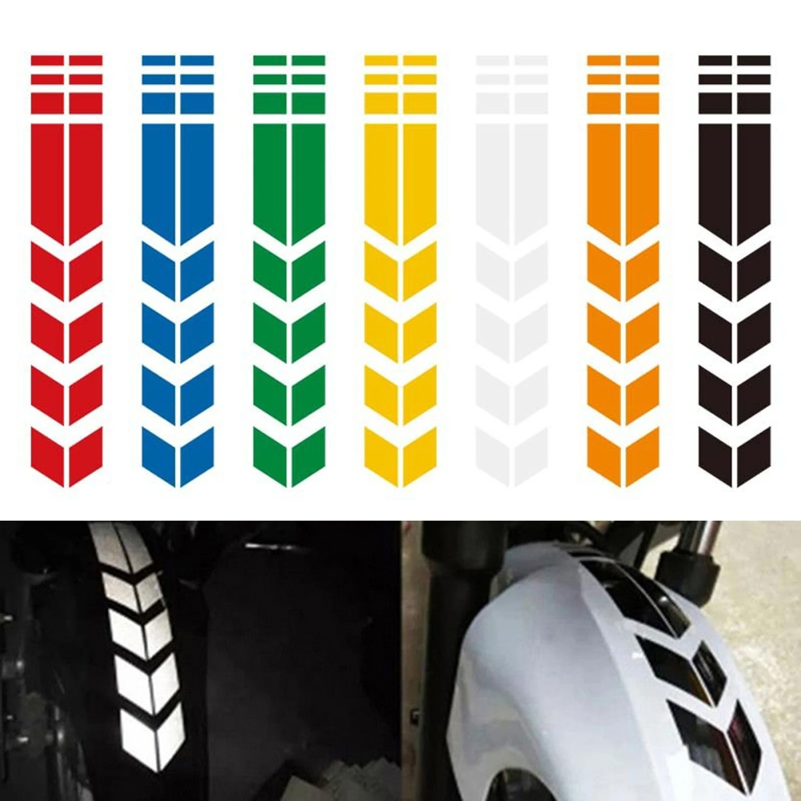 

Universal 10 PCS Car Stripe Reflective Sticker Rainproof Waterproof Motorcycle Fender Arrow Stickers Safer To Drive At Night