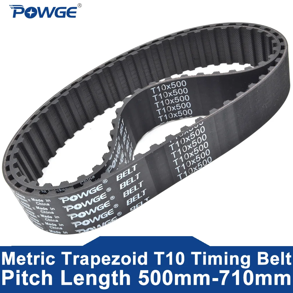 POWGE 2 Stück T10 Zahnriemen Lp = 500 510 520 530 540 550 560 570 580 600 610 630 640 650 660 680 690 700 710 Breite 10–50 mm Gummi